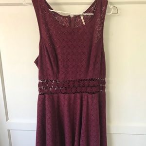 Maroon Free People daisy chain dress